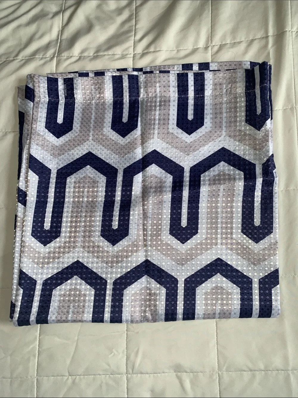 Mainstays Navy and Gray Geometric Shower Curtain Panel